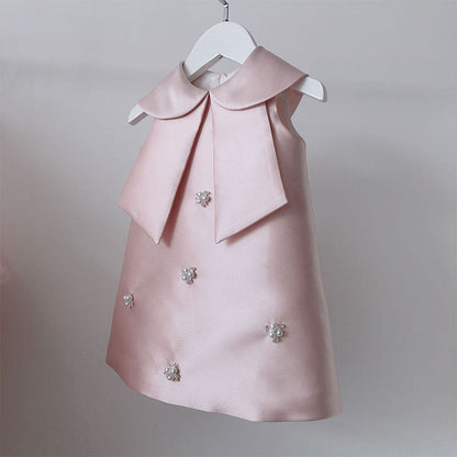 Girl Formal Dresses Baby Girl Sleeveless Doll Collar Birthday Party Princess Dress