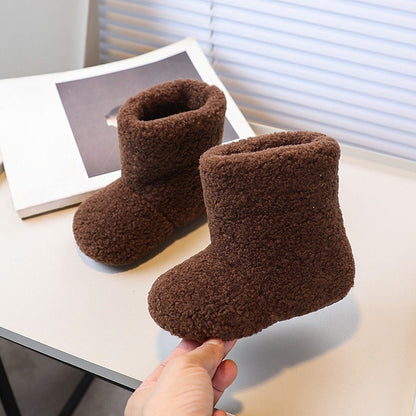 Girls' Winter Lamb Wool Warm Snow Boots