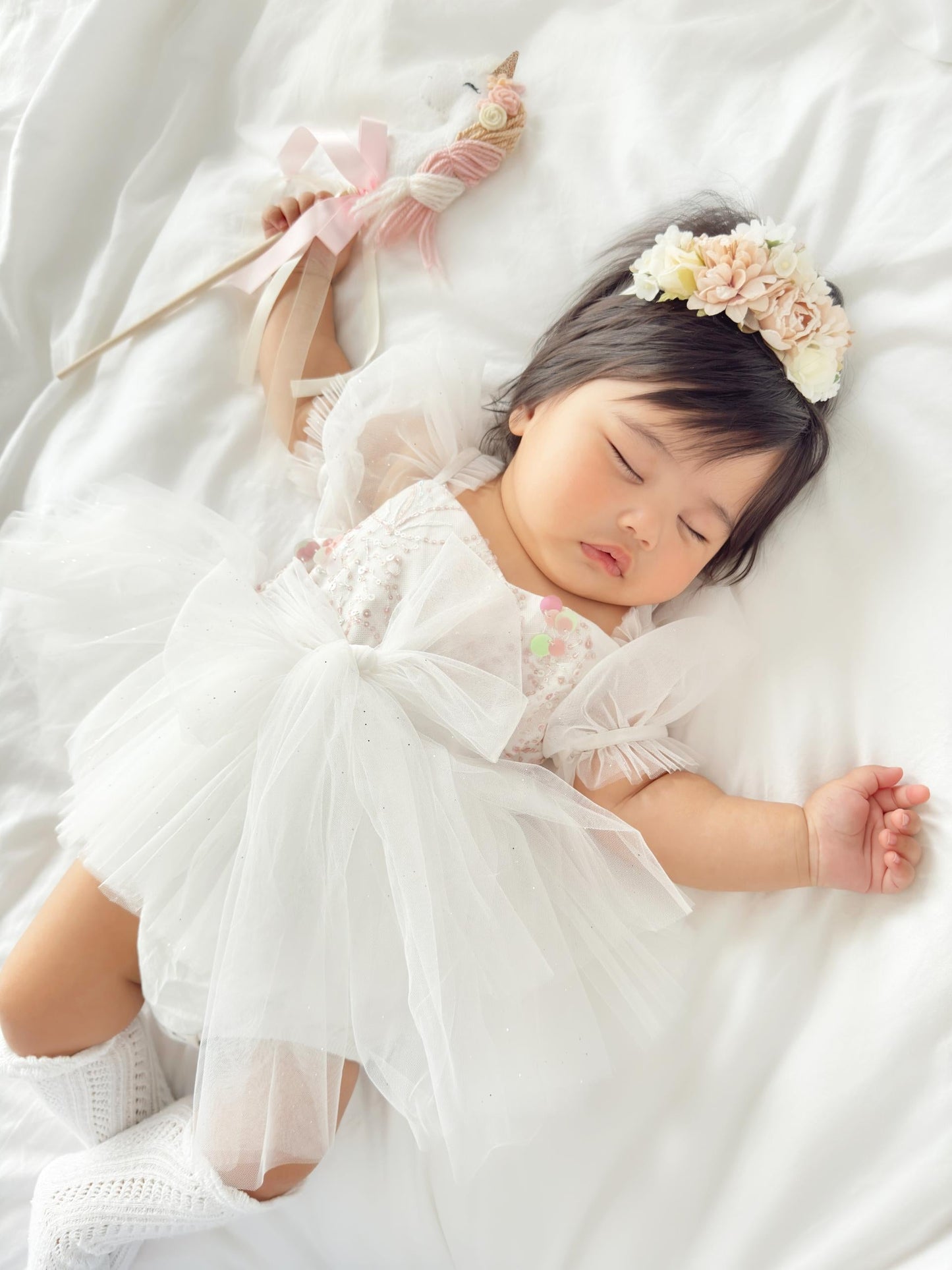 Jewel Sequin White Sparkle Baby Girl Tulle Party Romper