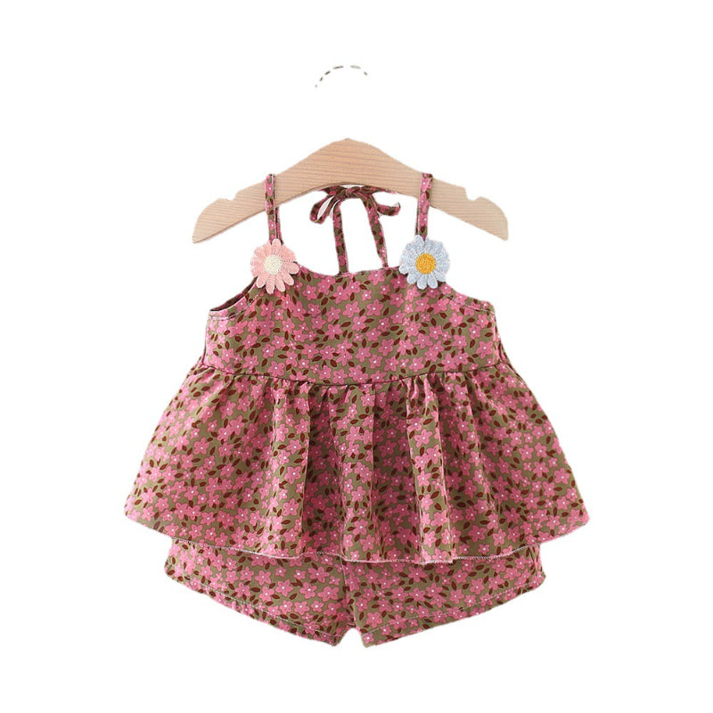 Girls Summer Holiday Outfit Girls Resort Outfit Two-piece Set