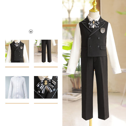 Boys Summer Wedding Birthday Vest Suit Set