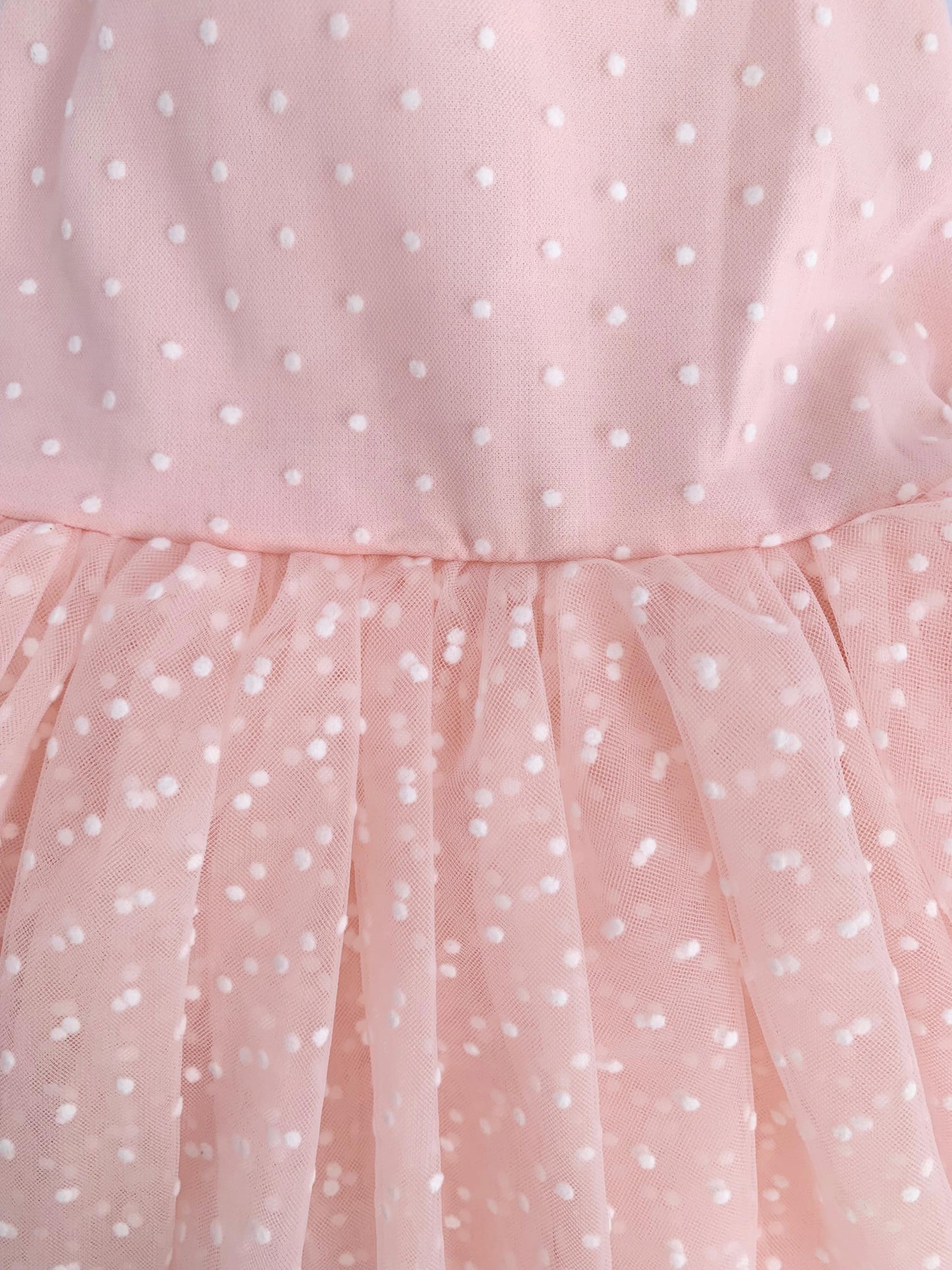 Wildflower Pink Rose Baby Girl Tulle Party Romper