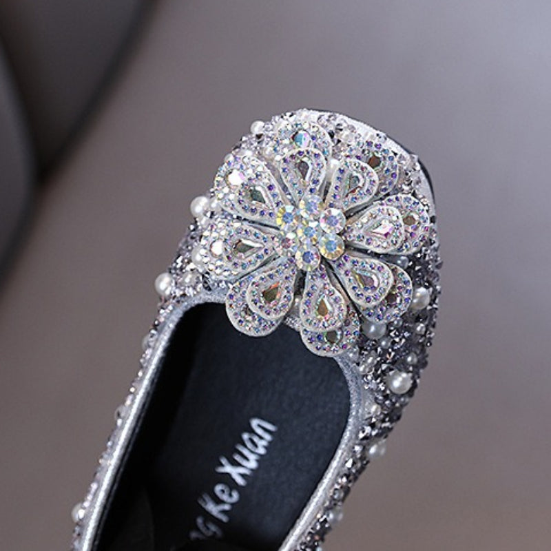 Girls New Princess Rhinestone Leather Shoes