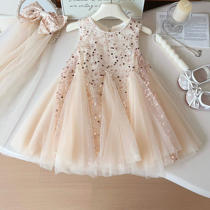 Girls Summer Sequins Party Dress Girls Princess Dress