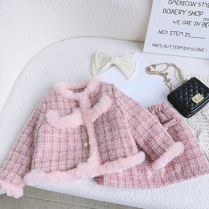 Girls Cute Birthday Outfit Girls Elegant Comfortable Outfit Two-piece Set