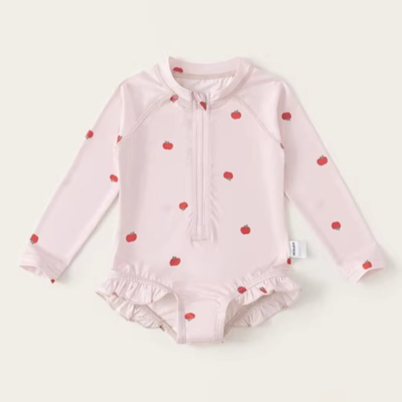 Girls' New Summer Printed Onesie Swimsuit