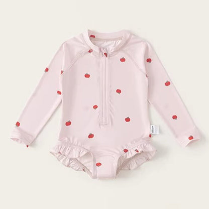 Girls' New Summer Printed Onesie Swimsuit