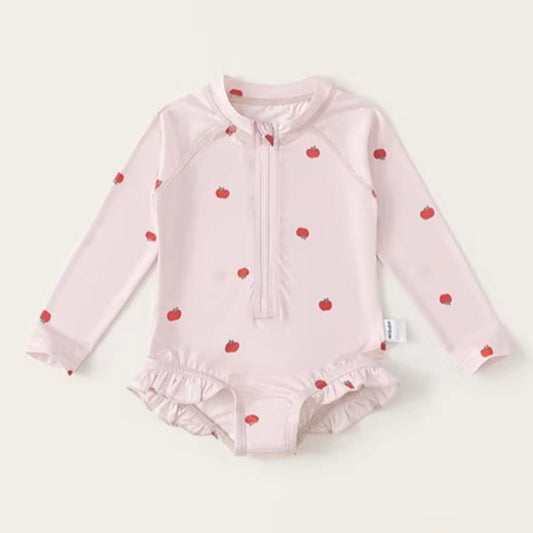 Girls' New Summer Printed Onesie Swimsuit