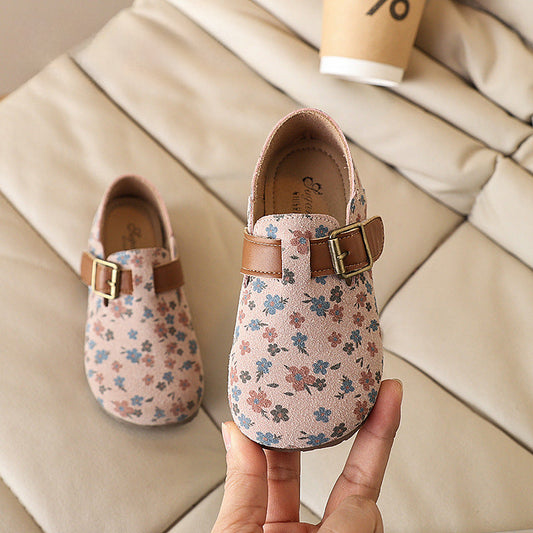 Girls Floral Princess Shoes Children's Soft Sole Shoes