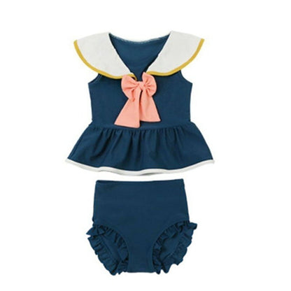 New Summer Girls' Swimsuit and Swim Trunks Two-piece Set