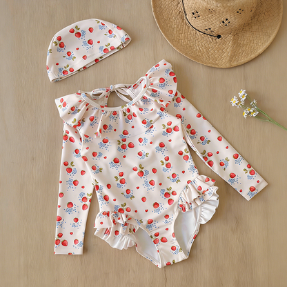 Girls Summer Cute Princess Onesie Swimsuit