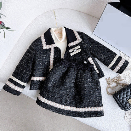 Girls Plaid Casual Outfit Girls Autumn School Outfit Two-piece Set