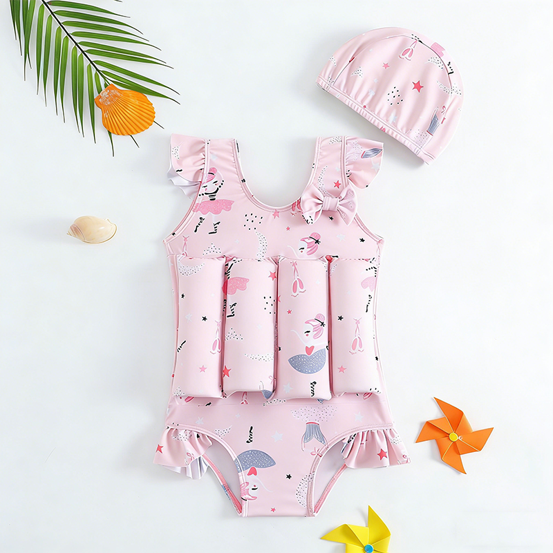 Children's Buoyancy Bow Onesie Swimsuit