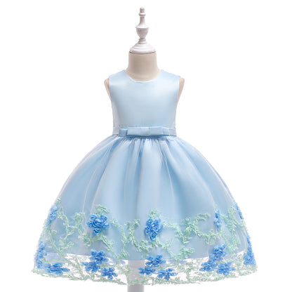 Toddler Princess Dresses Cute Baby Flower Girl Dress Girl Sleeveless Mesh Birthday Party Dress
