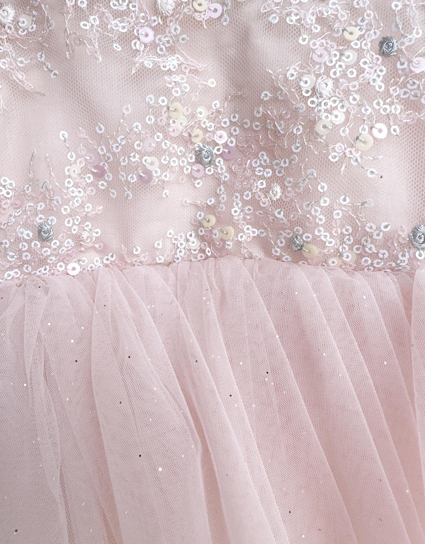 Jewel Sequin Pastel Pink Sparkle Baby Girl Tulle Party Romper