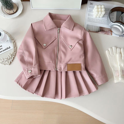Girls Autumn Daily Outfit Girls Fall School Outfit Two-piece Suit