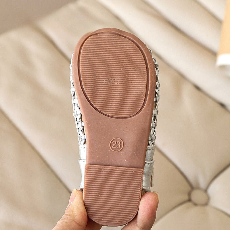 Girls New Summer Woven Openwork Sandals