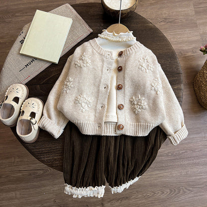 Girls Autumn School Outfit Girls Casual Comfortable Outfit Three-piece set