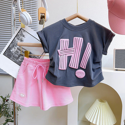 Girls Summer Beach Outfit Girls Casual Comfortable Outfit Two-piece Suit