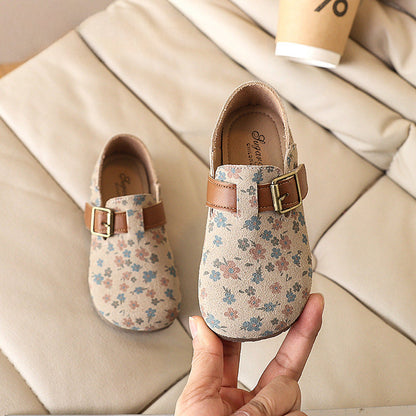 Girls Floral Princess Shoes Children's Soft Sole Shoes