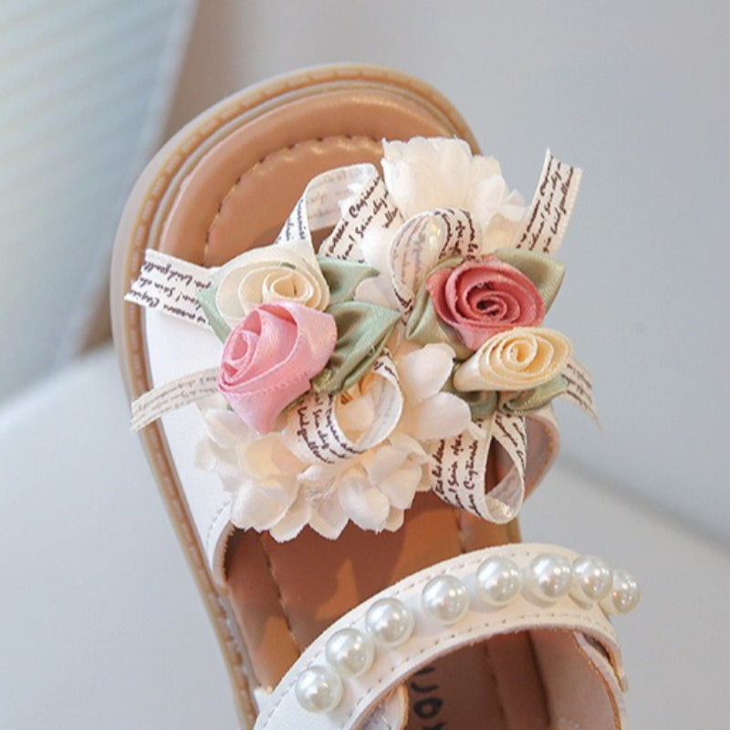 Girls' Flower Bow Soft-Soled Beach Shoes