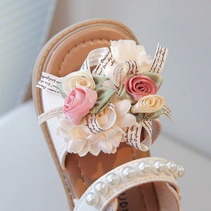 Girls' Flower Bow Soft-Soled Beach Shoes