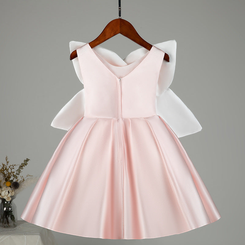 Baby Girl and Toddler Flower Bow Pageant Girl Dress  Birthday Party Princess Dress