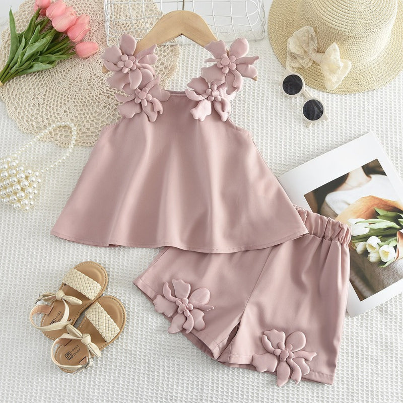 Girls Resort Outfit Girls Summer Vacation Outfit Two-Piece Set