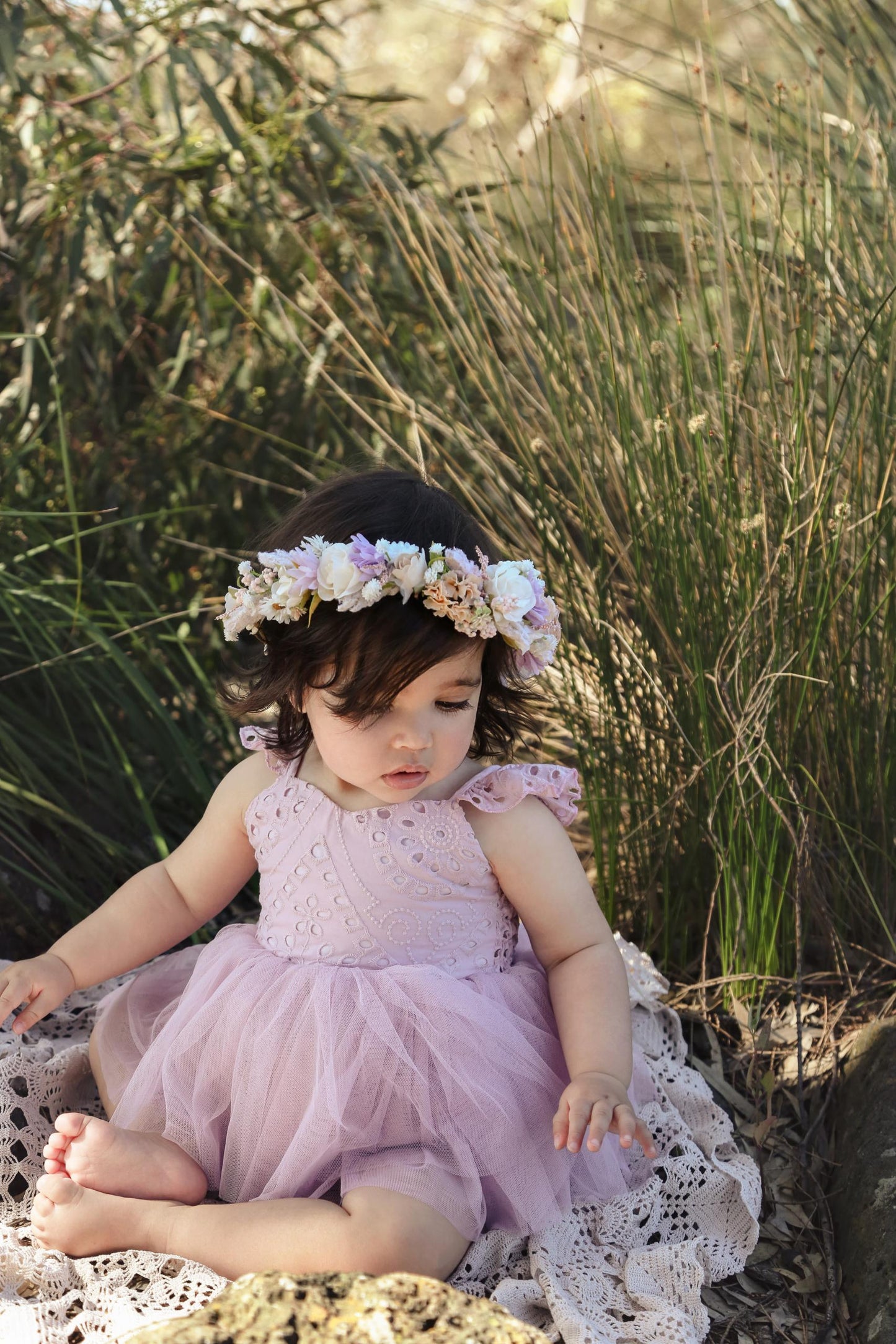 Trixie Belle Lilac Tutu Baby Girl Romper