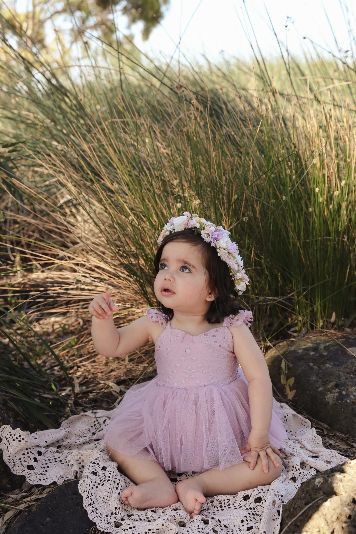 Trixie Belle Lilac Tutu Baby Girl Romper