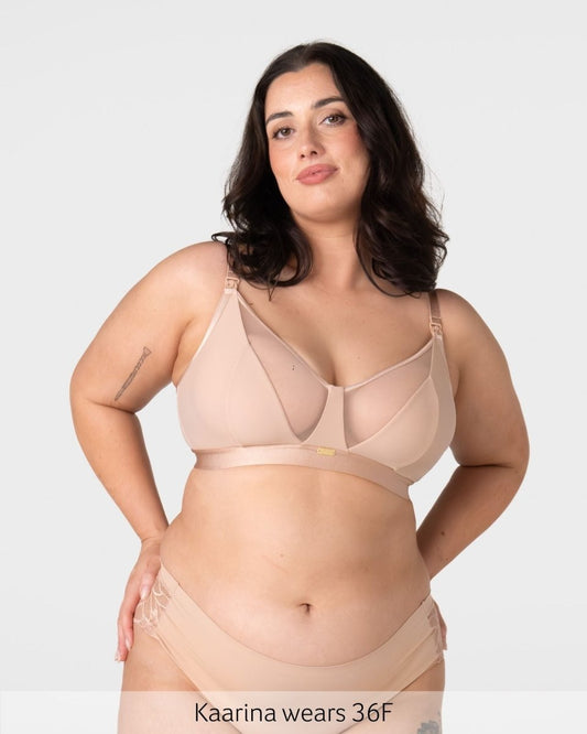 Flawless Full Cup Plunge Nursing Bra - Cashmere