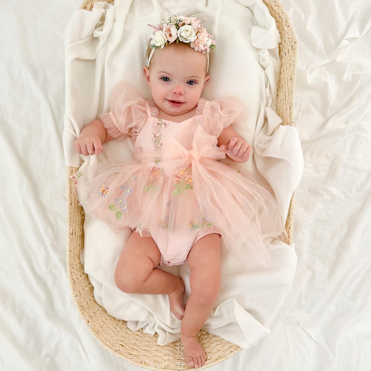 Cupcake Heavenly Pink Baby Girls Tulle Party Romper