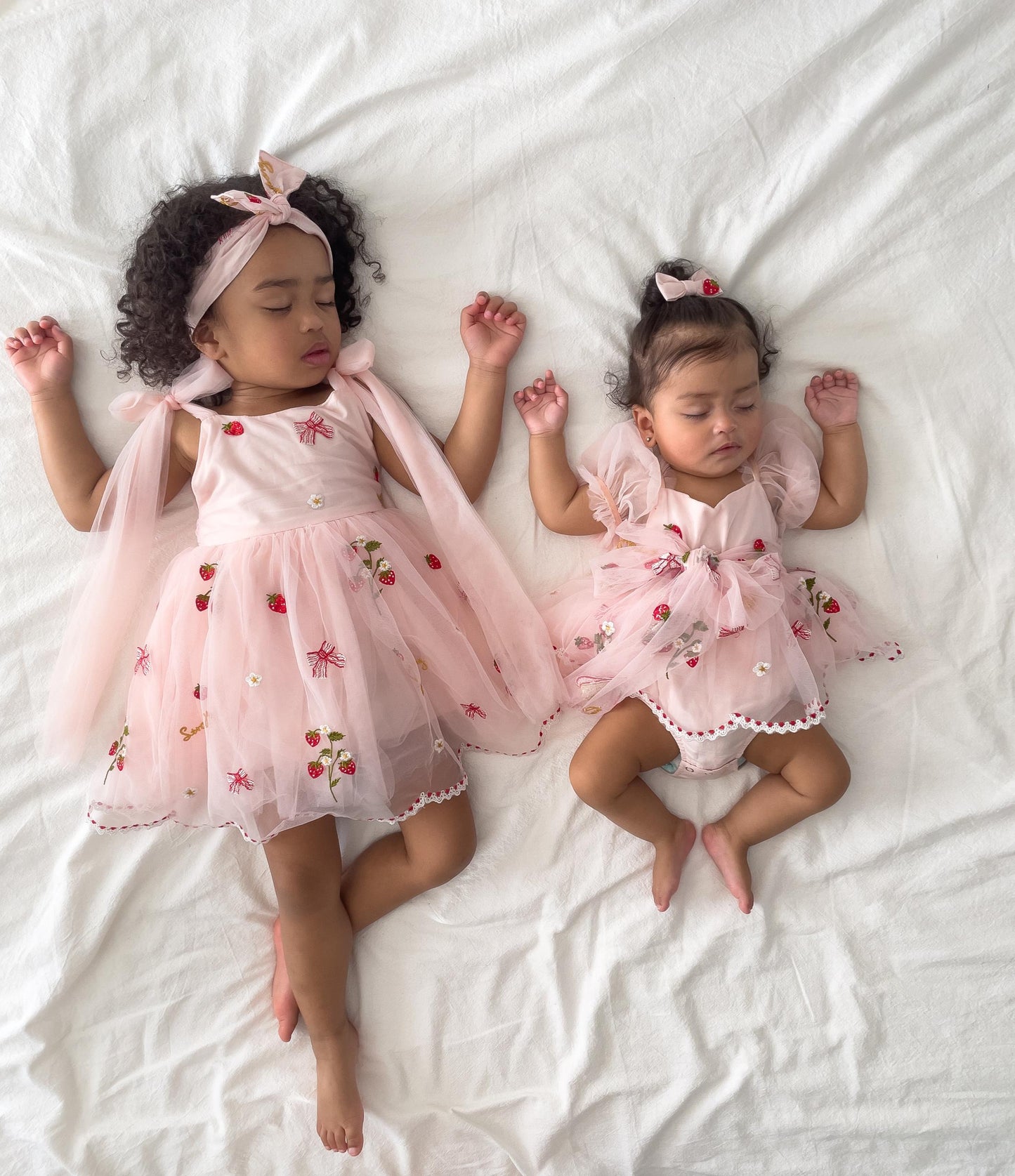 Strawberry Fields Pink Baby Girl Tulle Party Romper