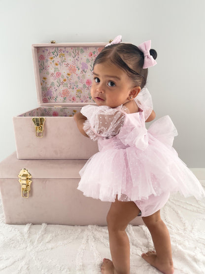 Tinkerbell Sweet Lilac Baby Girl Tulle Party Romper