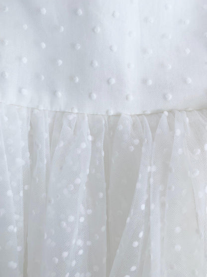 White Wildflower Baby Girl Tulle Party Romper