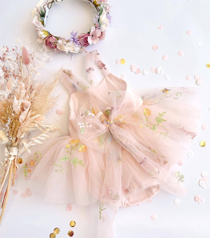 Sugar Plum Heavenly Pink Baby Girl Tulle Party Romper