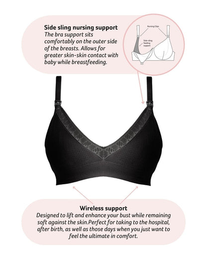 Caress FlexFit Nursing Bra - Black