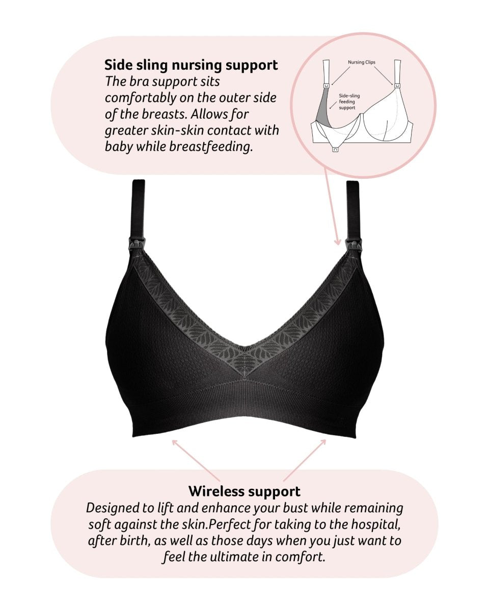 Caress FlexFit Nursing Bra - Black Busty