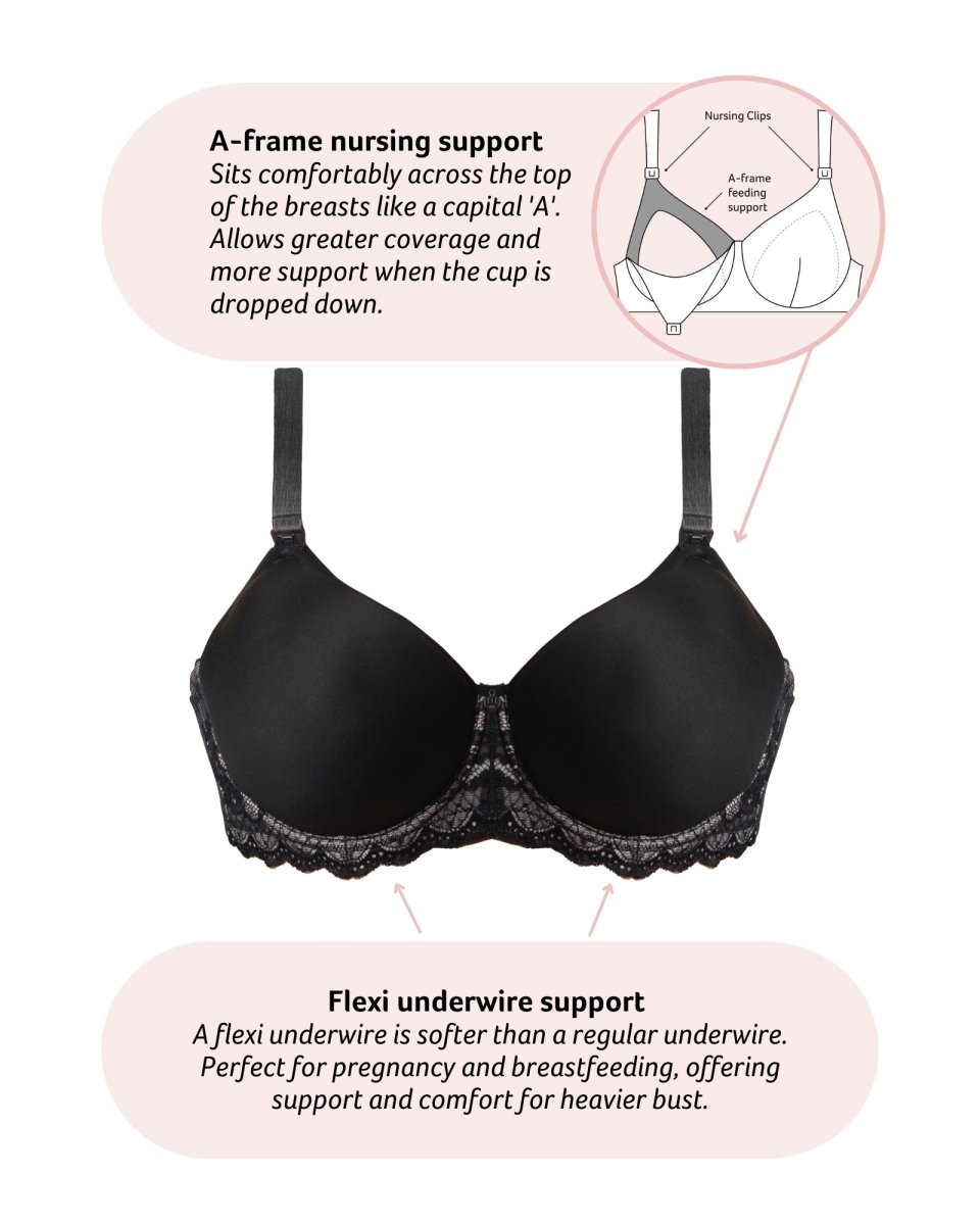 Obsession T-Shirt Nursing Bra - Black