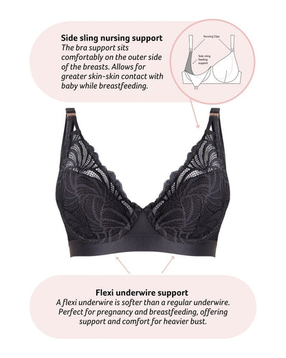Warrior Plunge 2.0 Nursing Bra - Black