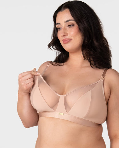 Flawless Full Cup Plunge Nursing Bra - Cashmere