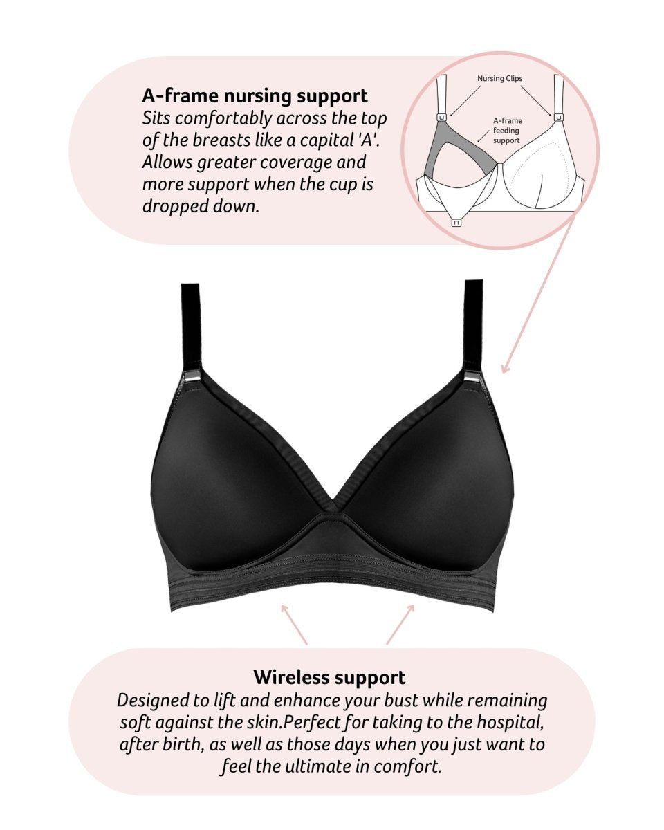Ambition T-Shirt Nursing Bra - Black