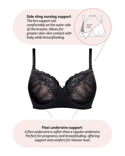 Temptation Full Cup Nursing Bra - Black