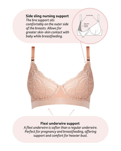 Warrior 2.0 Plunge Nursing Bra - Bronze