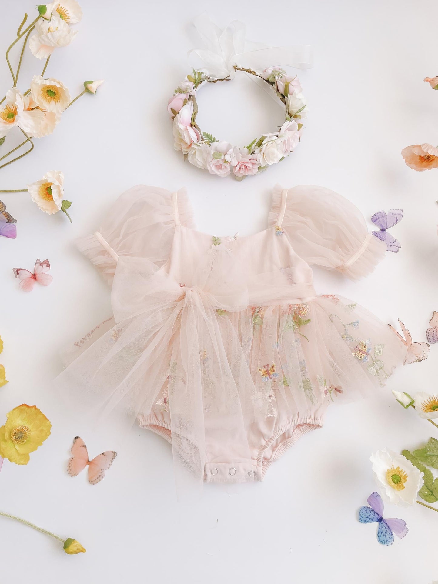 Cupcake Heavenly Pink Baby Girls Tulle Party Romper