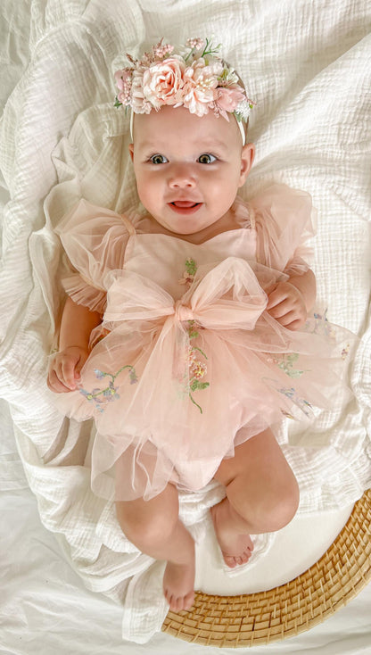 Cupcake Heavenly Pink Baby Girls Tulle Party Romper