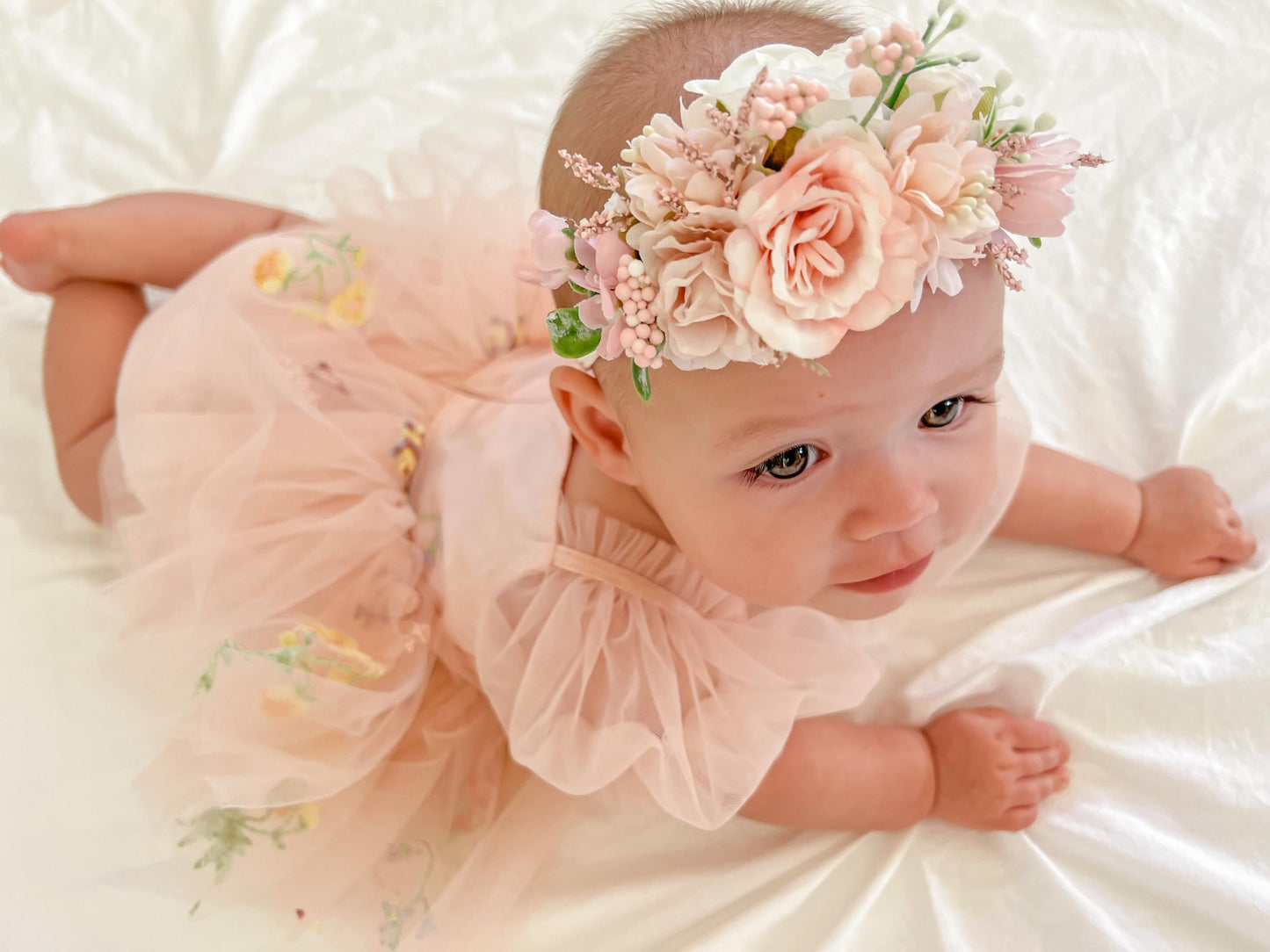 Cupcake Heavenly Pink Baby Girls Tulle Party Romper