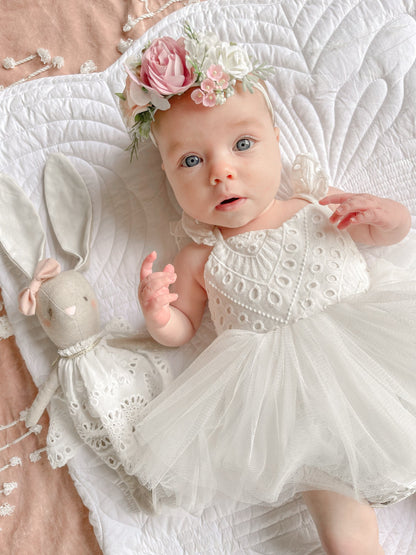 Trixie Belle White Tutu Baby Girl Tulle Party Romper