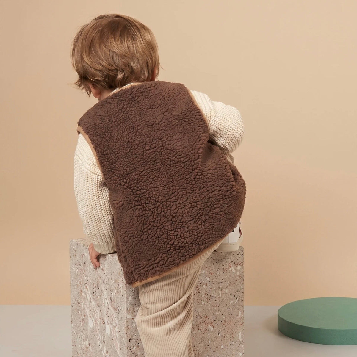 Reversible Teddy Sleeveless Jacket ANDREA