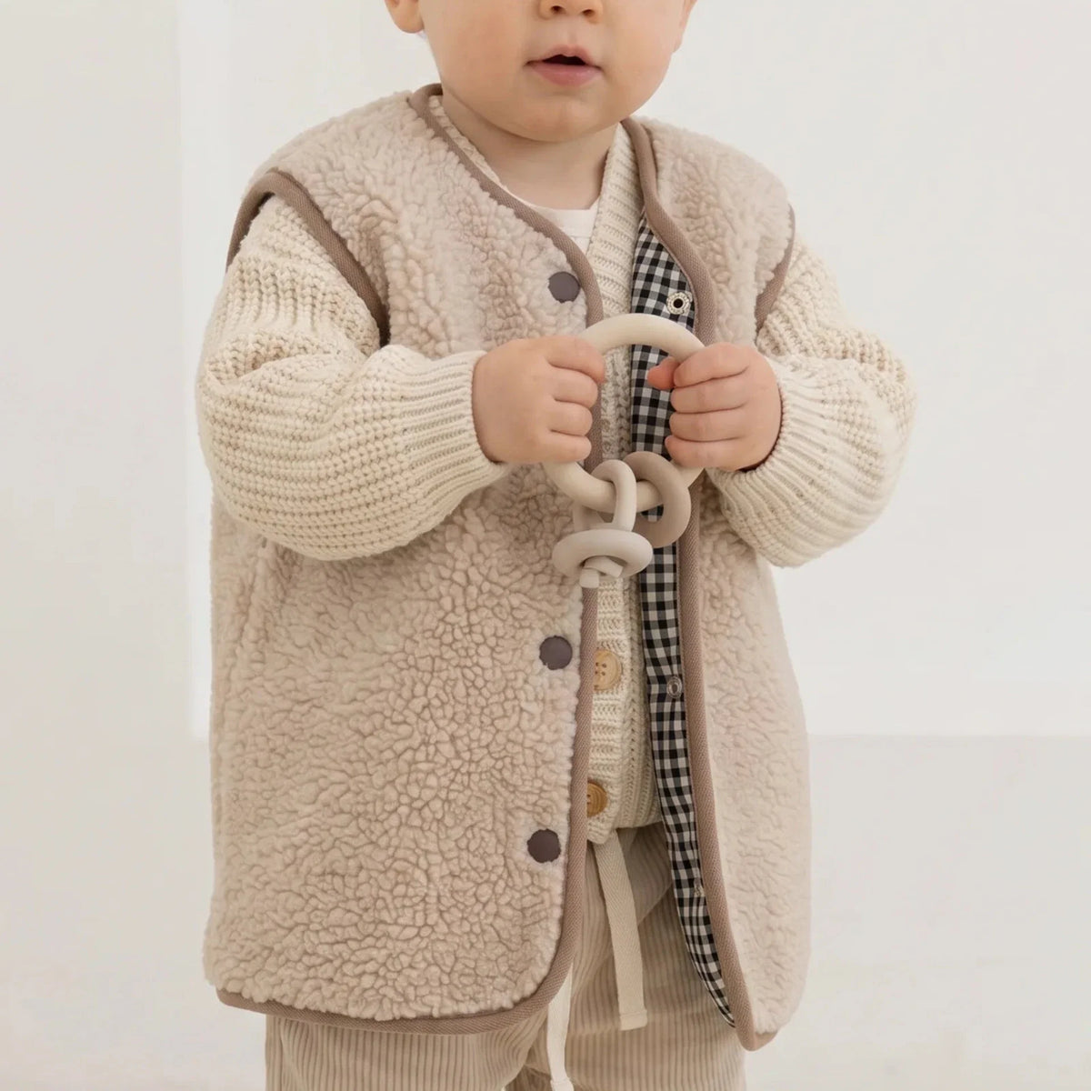 Reversible Teddy Sleeveless Jacket ANDREA